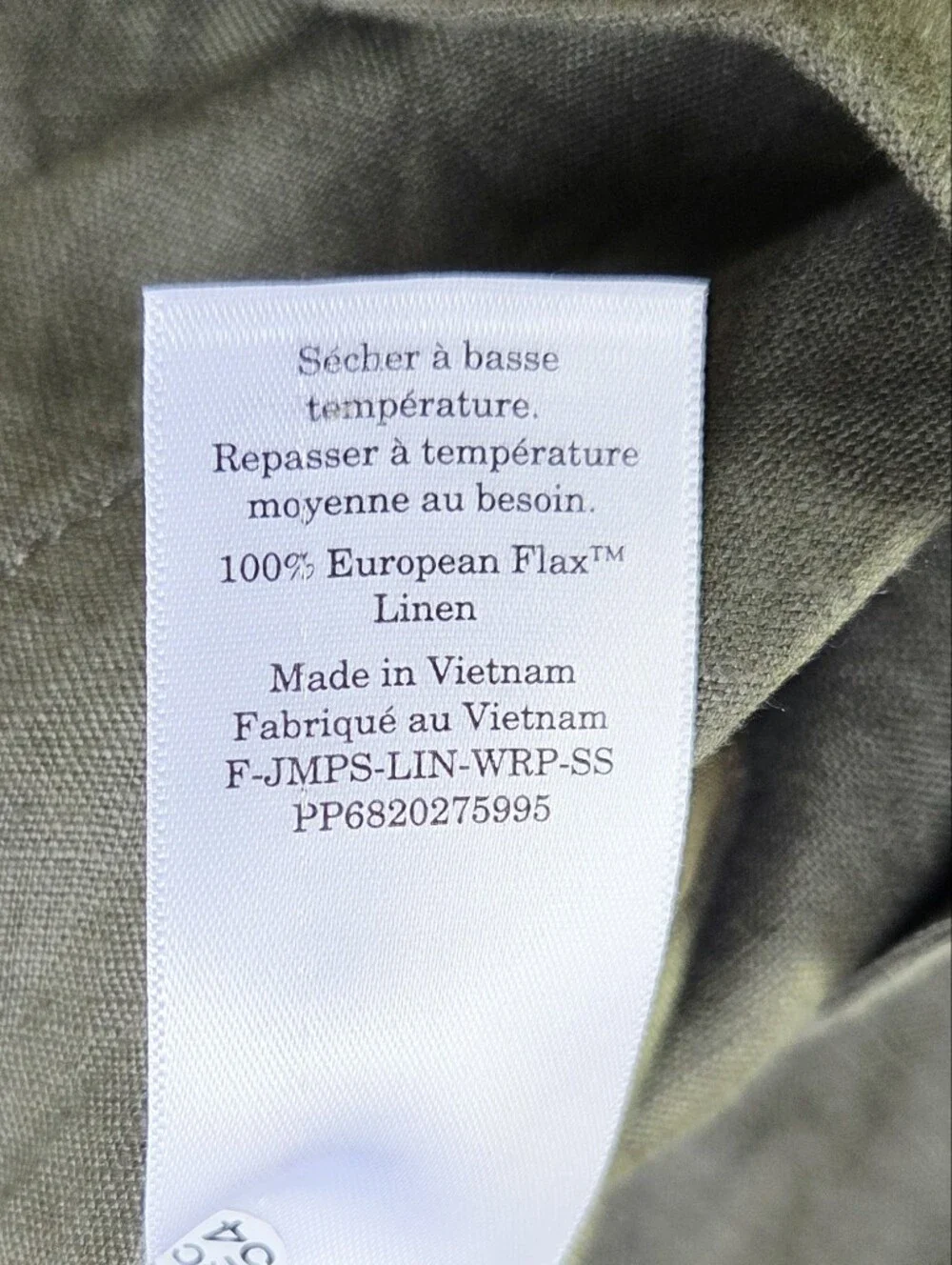 Everlane The Wrap Jumpsuit in Linen Kalamata Green Khaki Olive Size 2